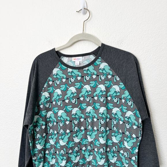 [Lularoe] Disney Donald Duck Randy Raglan Sleeve Crew Neck T-Shirt Size Large L - Picture 3 of 11